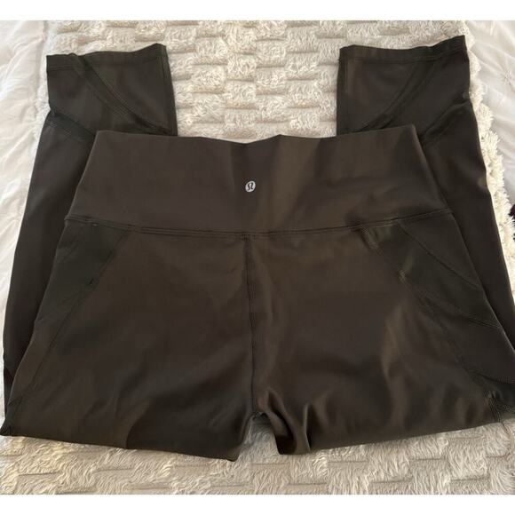 LULULEMON Womens Olive Green Leggings Pants Size 12 - Picture 5 of 6